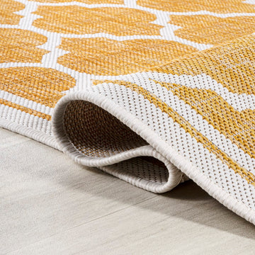 Trebol Moroccan Trellis Textured Weave Indoor/outdoor Square Rug